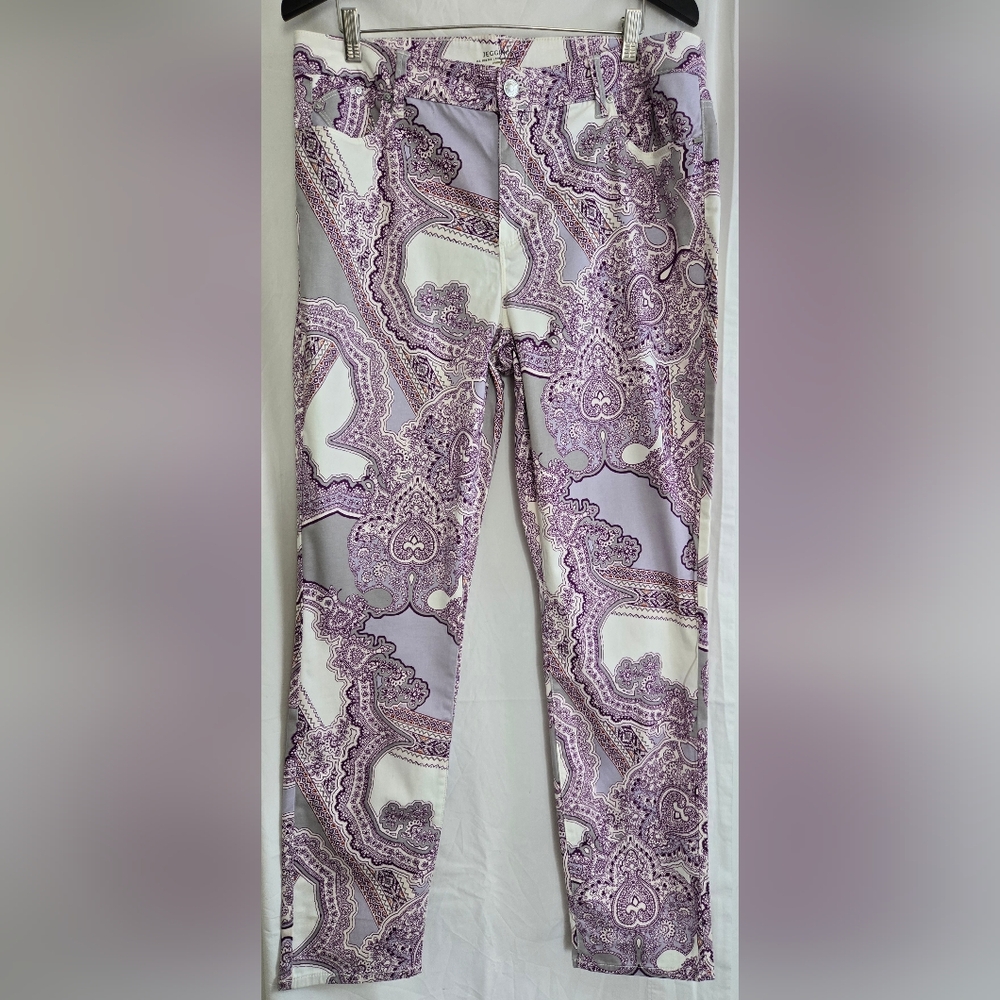 Chico's Purple and Orange Patterned Jeggings